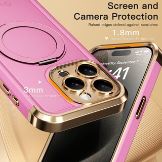 Foto 6 | Foto 6 | Funda Coolqo Para Iphone 15 Pro Max Con Soporte Magnético, Color Rosa - Venta Internacional.