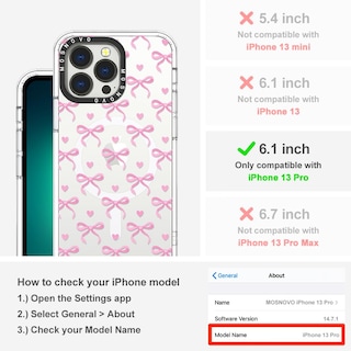 Foto 2 | Foto 2 | Funda De Teléfono Mosnovo Compatible Con Iphone 13 Pro Bowtiful Love - Venta Internacional.