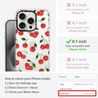 Foto 2 | Foto 2 | Funda Para Teléfono Mosnovo Compatible Con Iphone 15 Pro Clear - Venta Internacional.