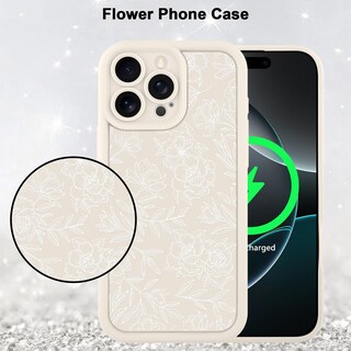 Foto 5 | Foto 5 | Funda De Teléfono Mzelq Para Iphone 16 Pro Con Estampado Floral De Silicona - Venta Internacional.