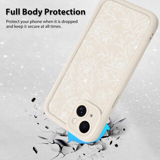 Foto 2 | Foto 2 | Funda De Teléfono Mzelq Para Iphone 13 De Silicona Con Estampado Floral Blanco - Venta Internacional.