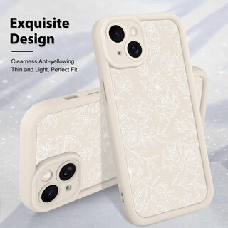 Foto 3 | Foto 3 | Funda De Teléfono Mzelq Para Iphone 13 De Silicona Con Estampado Floral Blanco - Venta Internacional.