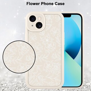 Foto 5 | Foto 5 | Funda De Teléfono Mzelq Para Iphone 13 De Silicona Con Estampado Floral Blanco - Venta Internacional.