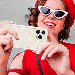Foto 6 | Foto 6 | Funda De Teléfono Mzelq Para Iphone 14 Pro Max De Silicona Con Estampado Floral Blanco - Venta Internacional.
