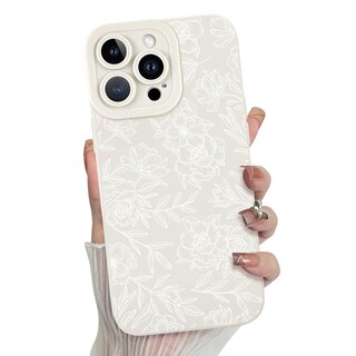 Foto 1 | Foto 1 | Funda De Teléfono Mzelq Para Iphone 14 Pro De Silicona Con Estampado Floral Blanco - Venta Internacional.