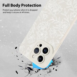 Foto 2 | Foto 2 | Funda De Teléfono Mzelq Para Iphone 14 Pro De Silicona Con Estampado Floral Blanco - Venta Internacional.