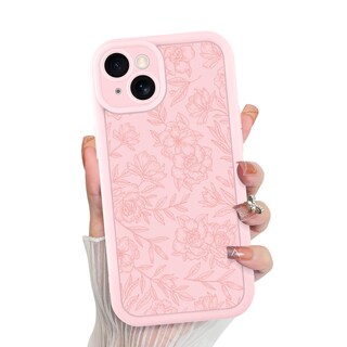 Foto 1 | Foto 1 | Funda De Teléfono Mzelq Para Iphone 15 De Silicona Con Flores Florales Rosas - Venta Internacional.