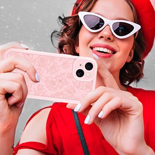 Foto 6 | Foto 6 | Funda De Teléfono Mzelq Para Iphone 15 De Silicona Con Flores Florales Rosas - Venta Internacional.