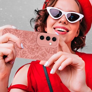 Foto 6 | Foto 6 | Funda De Silicona Mzelq Con Estampado Floral Para Samsung Galaxy S24 Fe, Color Rosa - Venta Internacional.