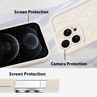 Foto 4 | Foto 4 | Funda De Teléfono Mzelq Para Iphone 12 Pro De Silicona Con Estampado Floral Blanco - Venta Internacional.