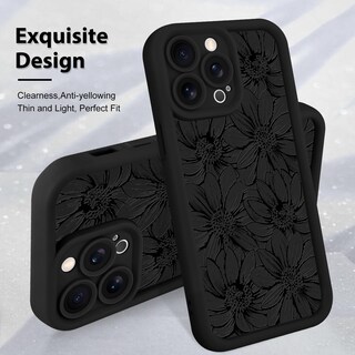 Foto 3 | Foto 3 | Funda De Teléfono Mzelq De Silicona Con Diseño Floral De Girasol Para Iphone 15 Pro Max - Venta Internacional.