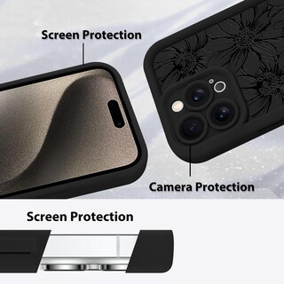 Foto 4 | Foto 4 | Funda De Teléfono Mzelq De Silicona Con Diseño Floral De Girasol Para Iphone 15 Pro Max - Venta Internacional.