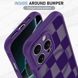Foto 4 | Foto 4 | Funda De Teléfono Kanghar Para Iphone 16 Pro Max A Cuadros Morados - Venta Internacional.