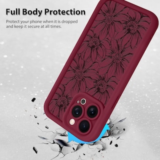 Foto 2 | Foto 2 | Funda De Teléfono Mzelq Para Iphone 15 Pro De Silicona, Color Rojo Girasol - Venta Internacional.