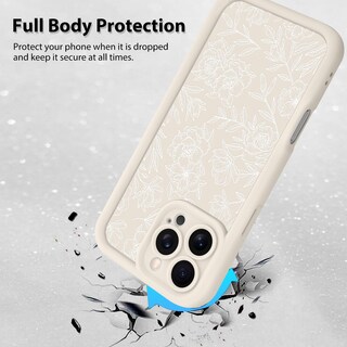 Foto 2 | Foto 2 | Funda De Teléfono Mzelq Para Iphone 16 Pro Max De Silicona Con Estampado Floral Blanco - Venta Internacional.