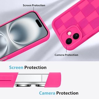 Foto 5 | Foto 5 | Funda De Teléfono Kanghar Compatible Con Iphone 16 De Silicona, Color Rosa Intenso - Venta Internacional.