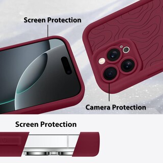 Foto 4 | Foto 4 | Funda De Teléfono Mzelq Para Iphone 16 Pro Max Silicone Red - Venta Internacional.