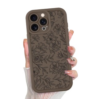 Foto 1 | Foto 1 | Funda De Teléfono Mzelq Para Iphone 15 Pro Max De Silicona Con Estampado Floral Marrón - Venta Internacional.