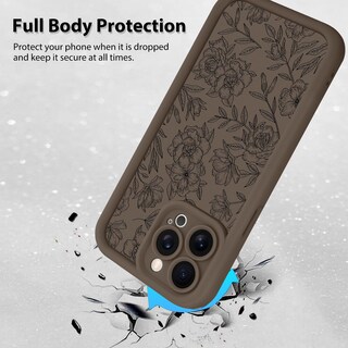 Foto 2 | Foto 2 | Funda De Teléfono Mzelq Para Iphone 15 Pro Max De Silicona Con Estampado Floral Marrón - Venta Internacional.