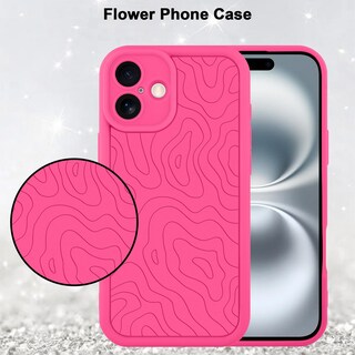 Foto 5 | Foto 5 | Funda De Teléfono Mzelq Para Iphone 16 De Silicona A Prueba De Golpes, Color Rosa Intenso - Venta Internacional.