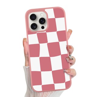 Foto 1 | Foto 1 | Funda De Teléfono Kanghar Para Iphone 15 Pro Max A Cuadros Rosa - Venta Internacional.
