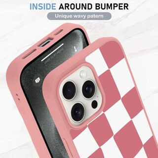 Foto 4 | Foto 4 | Funda De Teléfono Kanghar Para Iphone 15 Pro Max A Cuadros Rosa - Venta Internacional.