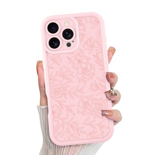 Foto 1 | Foto 1 | Funda De Teléfono Mzelq Para Iphone 16 Pro Max De Silicona Con Estampado Floral Rosa - Venta Internacional.