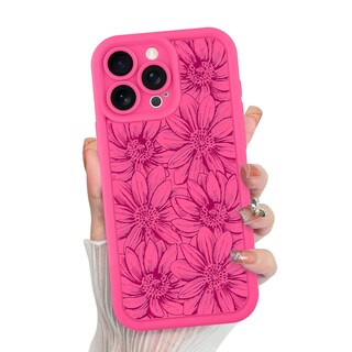 Foto 1 | Foto 1 | Funda De Teléfono Mzelq Para Iphone 15 Pro De Silicona Con Forma De Girasol, Color Rosa Intenso - Venta Internacional.