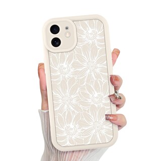 Foto 1 | Foto 1 | Funda De Teléfono Mzelq Para Iphone 12 De Silicona Con Diseño Floral De Girasol - Venta Internacional.