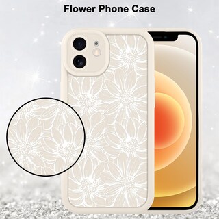 Foto 5 | Foto 5 | Funda De Teléfono Mzelq Para Iphone 12 De Silicona Con Diseño Floral De Girasol - Venta Internacional.