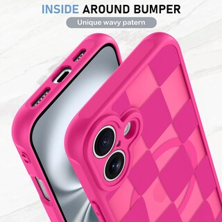 Foto 4 | Foto 4 | Funda Kanghar Para Iphone 16 A Cuadros, Color Rosa Intenso Mate - Venta Internacional.