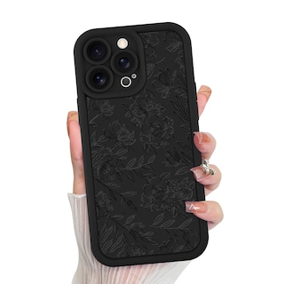 Foto 1 | Foto 1 | Funda De Teléfono Mzelq Para Iphone 14 Pro Max De Silicona Con Estampado Floral Negro - Venta Internacional.