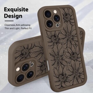 Foto 3 | Foto 3 | Funda De Teléfono Mzelq Para Iphone 16 Pro De Silicona, Color Marrón Girasol - Venta Internacional.