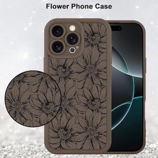 Foto 5 | Foto 5 | Funda De Teléfono Mzelq Para Iphone 16 Pro De Silicona, Color Marrón Girasol - Venta Internacional.