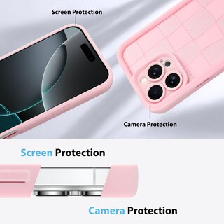 Foto 5 | Foto 5 | Funda De Teléfono Kanghar Compatible Con Iphone 16 Pro De Silicona Rosa - Venta Internacional.