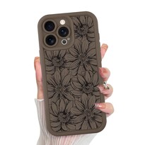 Funda De Teléfono Mzelq Para Iphone 15 Pro De Silicona, Color Marrón Girasol - Venta Internacional.