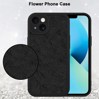 Foto 5 | Foto 5 | Funda De Teléfono Mzelq Para Iphone 13 Con Flores Florales De Silicona, Color Negro - Venta Internacional.