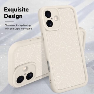Foto 3 | Foto 3 | Funda De Teléfono Mzelq Para Iphone 16 Silicone Wave Ripple White - Venta Internacional.