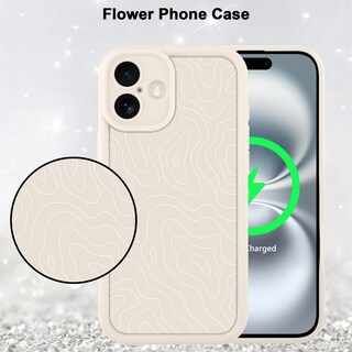 Foto 5 | Foto 5 | Funda De Teléfono Mzelq Para Iphone 16 Silicone Wave Ripple White - Venta Internacional.