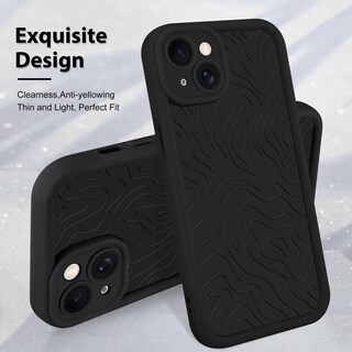 Foto 3 | Foto 3 | Funda De Teléfono Mzelq Para Iphone 13 Silicone Wave Ripple - Negra - Venta Internacional.