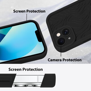 Foto 4 | Foto 4 | Funda De Teléfono Mzelq Para Iphone 13 Silicone Wave Ripple - Negra - Venta Internacional.