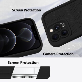 Foto 4 | Foto 4 | Funda De Teléfono Mzelq Para Iphone 12 Pro De Silicona A Prueba De Golpes - Negra - Venta Internacional.