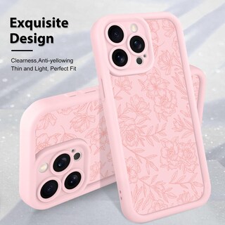 Foto 3 | Foto 3 | Funda De Teléfono Mzelq Para Iphone 15 Pro Max De Silicona Con Estampado Floral Rosa - Venta Internacional.