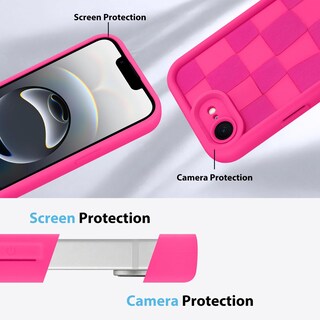 Foto 5 | Foto 5 | Funda De Teléfono Kanghar Compatible Con Iphone 16e De Silicona, Color Rosa Intenso - Venta Internacional.