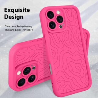 Foto 3 | Foto 3 | Funda De Teléfono Mzelq Para Iphone 16 Pro De Silicona A Prueba De Golpes, Color Rosa Intenso - Venta Internacional.