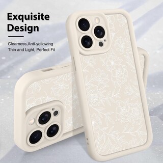 Foto 3 | Foto 3 | Funda De Teléfono Mzelq Para Iphone 13 Pro Max De Silicona Con Estampado Floral Blanco - Venta Internacional.