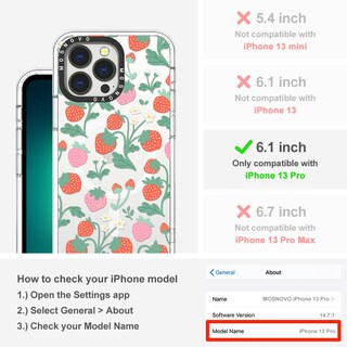 Foto 2 | Foto 2 | Funda De Teléfono Mosnovo Compatible Con Iphone 13 Pro Strawberry - Venta Internacional.