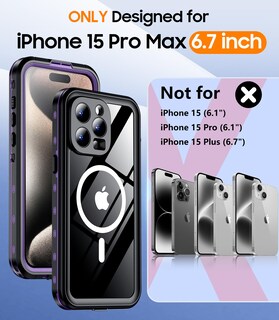 Foto 2 | Foto 2 | Funda De Teléfono Temdan Magnética Impermeable Para Iphone 15 Pro Max - Venta Internacional.