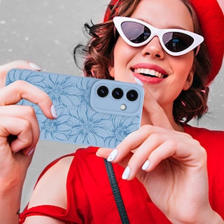Foto 6 | Foto 6 | Funda De Silicona Mzelq Con Estampado Floral Azul Para Samsung Galaxy S25 Plus - Venta Internacional.