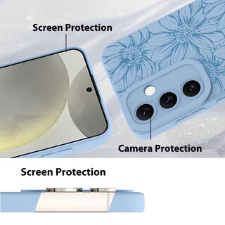 Foto 4 | Foto 4 | Funda De Silicona Mzelq Con Estampado Floral Azul Para Samsung Galaxy S24 Plus - Venta Internacional.